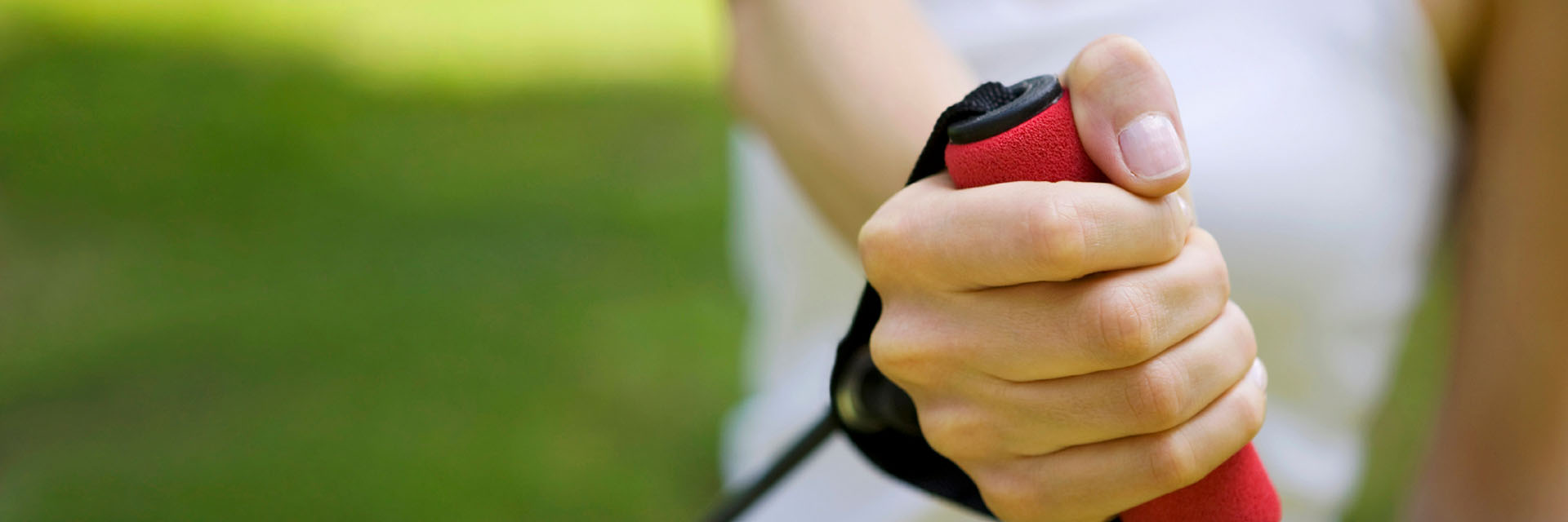 Woman using a resistance band