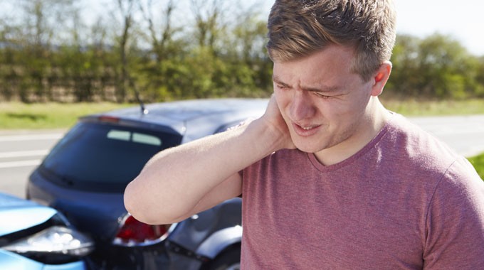 Man Suffering A Concussion After A Car Accident.